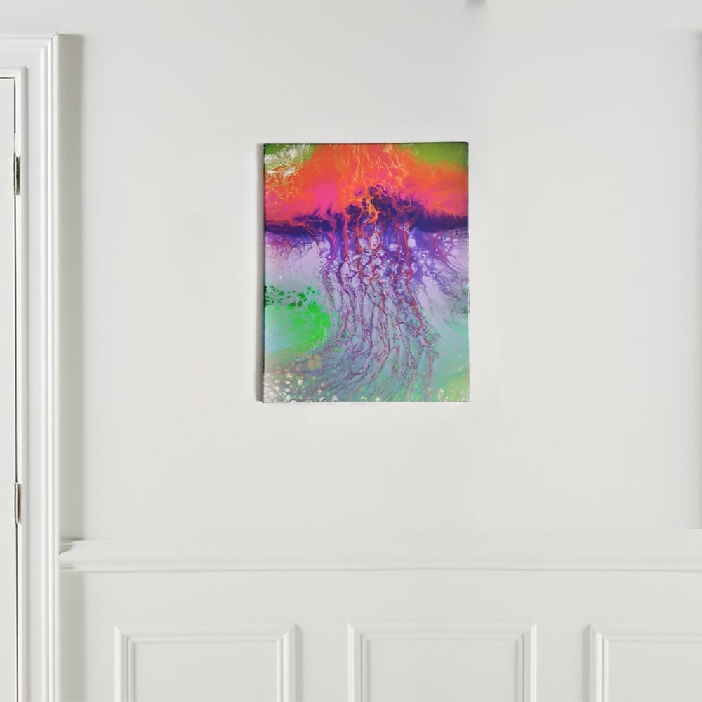 "Acrylic Abstract Painting On Canvas Original Art - Picture 2 of 4